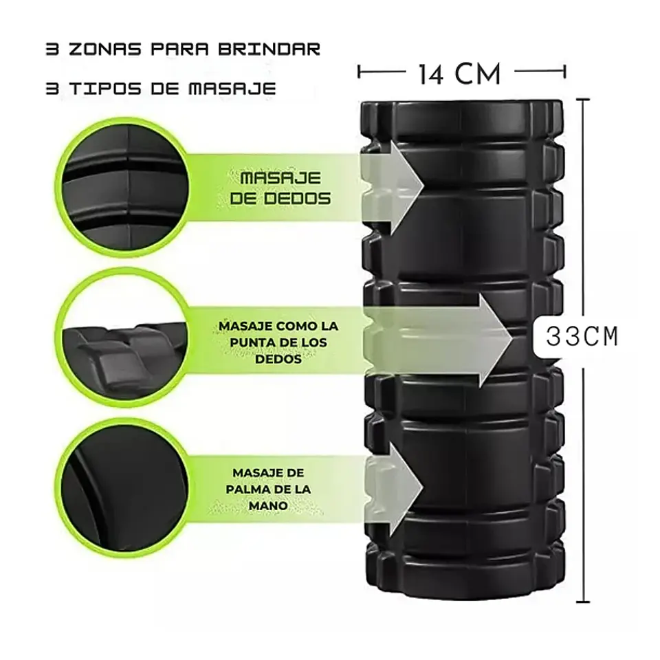 Rodillo De Yoga Foam Roller Masajes Elongación Y Pilates 2