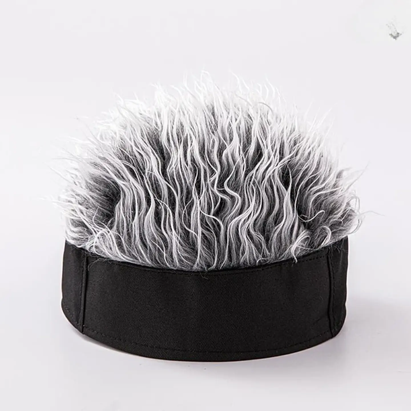 Gorra Con Peluca De Pelo Falso Gris Temático 1