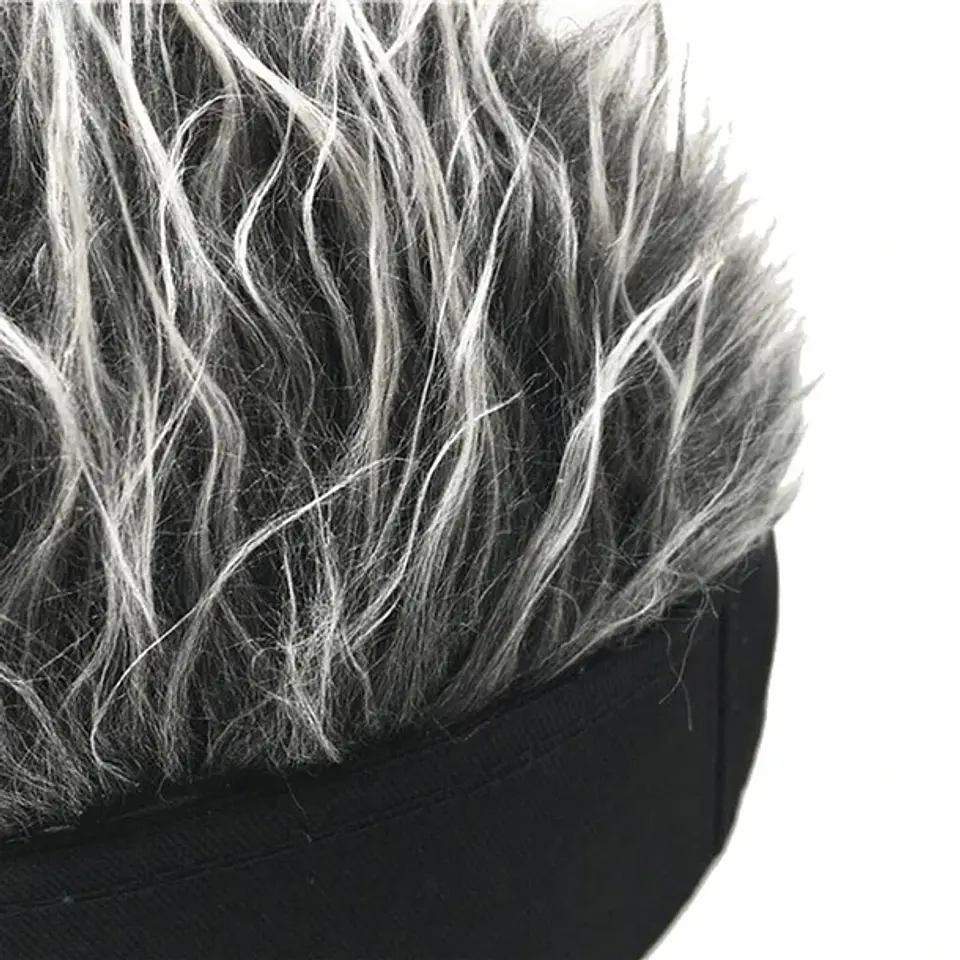 Gorra Con Peluca De Pelo Falso Gris Temático 2