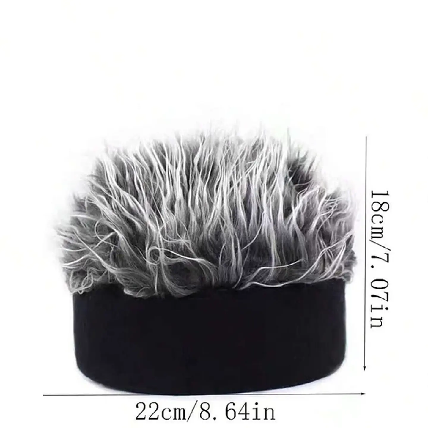 Gorra Con Peluca De Pelo Falso Gris Temático 3