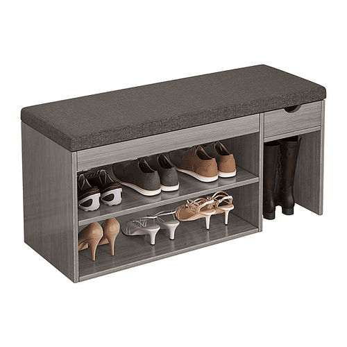 Puff Organizador Zapatero Multifuncional Madera 80x24x43 CM