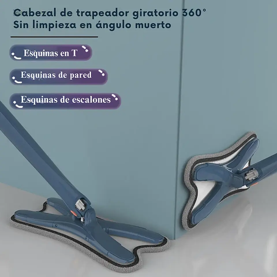 Mopa Trapeador Tipo X Con Escurridor 6 Repuesto Multiusos 12