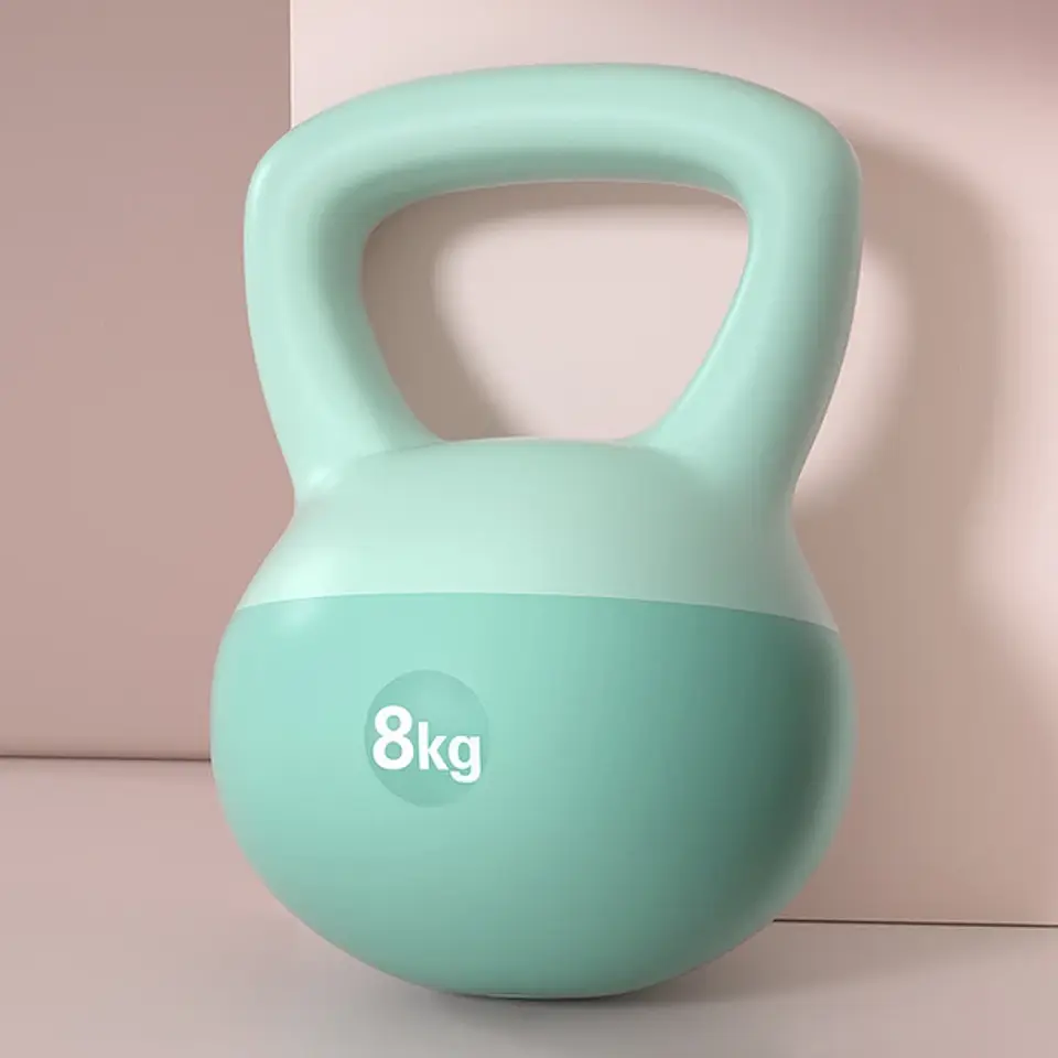 Pesa Rusa Suave Kettlebell Base De Goma Arena De Hierro 7