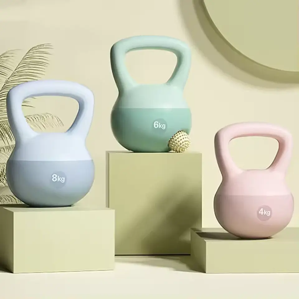 Pesa Rusa Suave Kettlebell Base De Goma Arena De Hierro 12