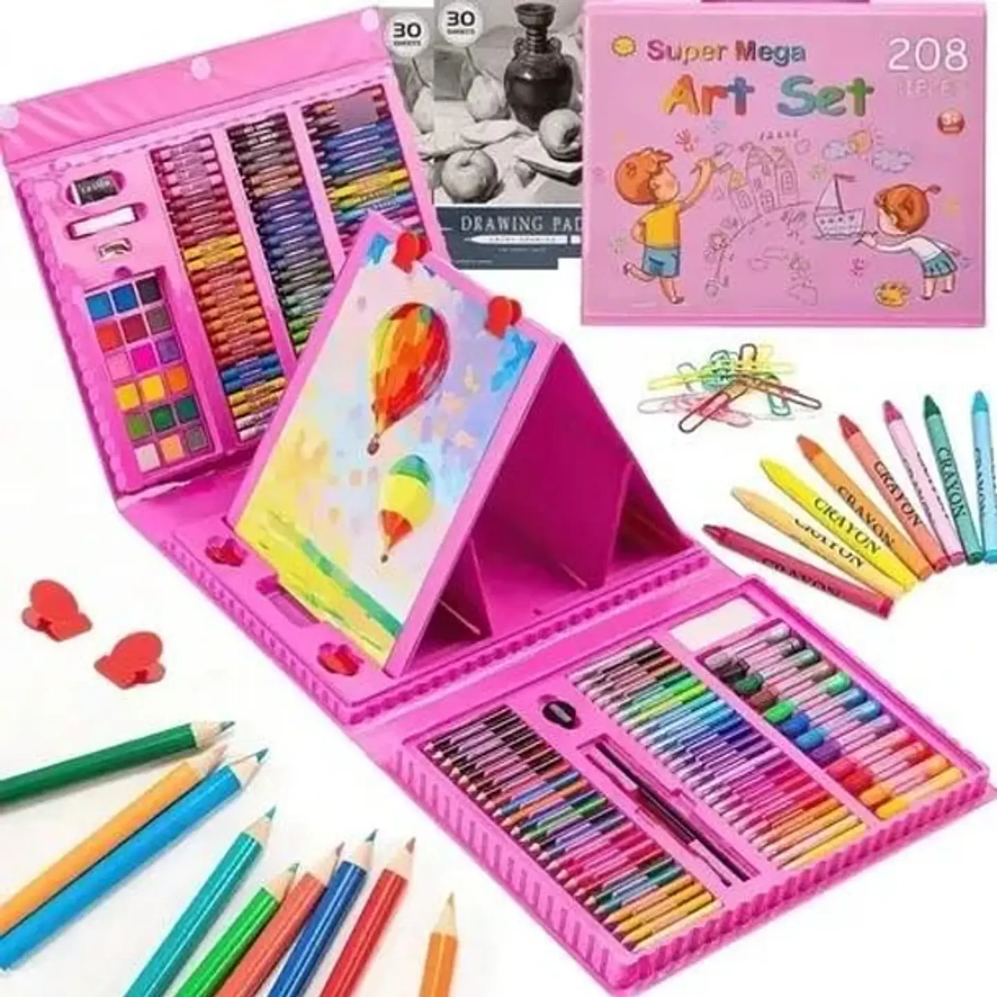 Kit De Dibujo Y Pintura Maleta 208 Piezas Para Niños 2