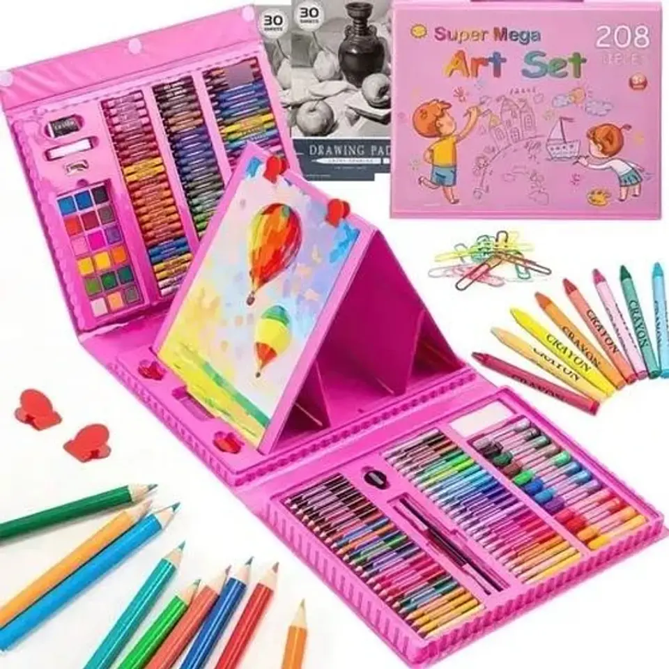 Kit De Dibujo Y Pintura Maleta 208 Piezas Para Niños 2