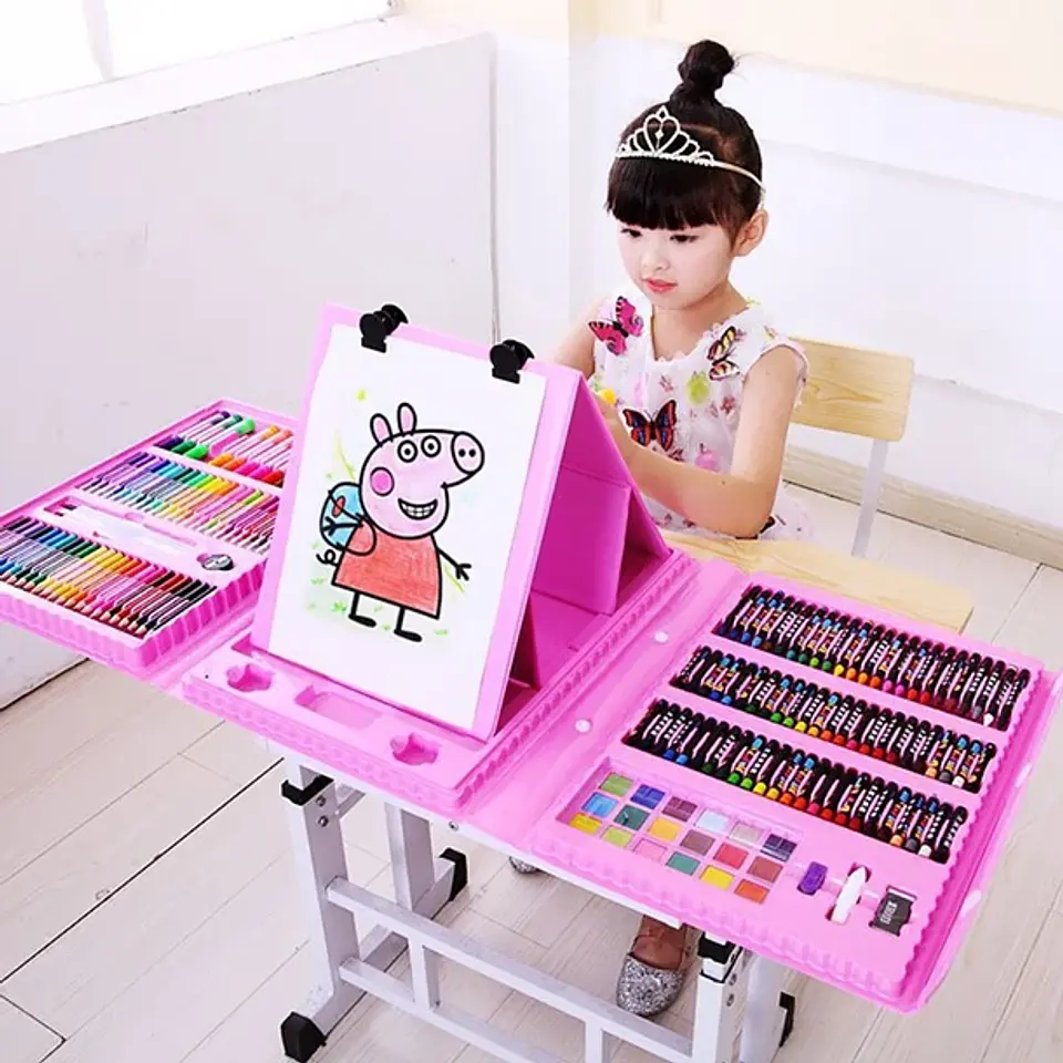 Kit De Dibujo Y Pintura Maleta 208 Piezas Para Niños 3