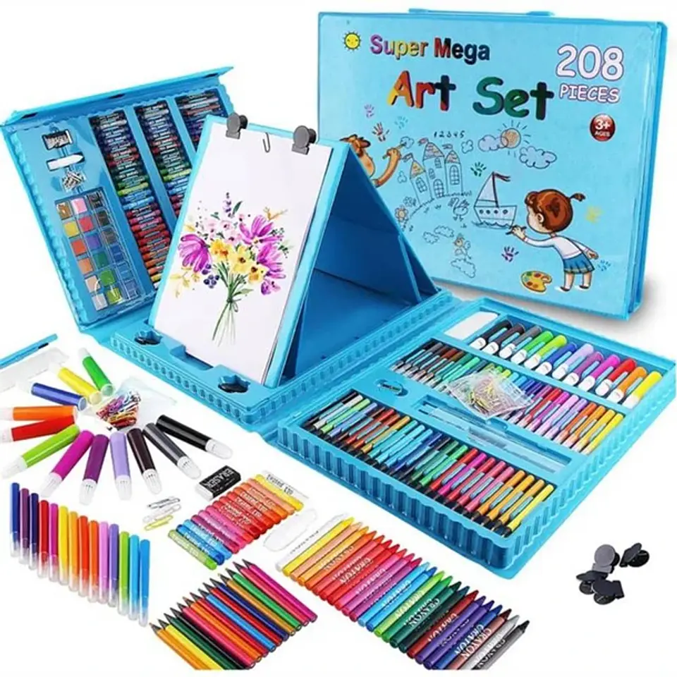 Kit De Dibujo Y Pintura Maleta 208 Piezas Para Niños 5