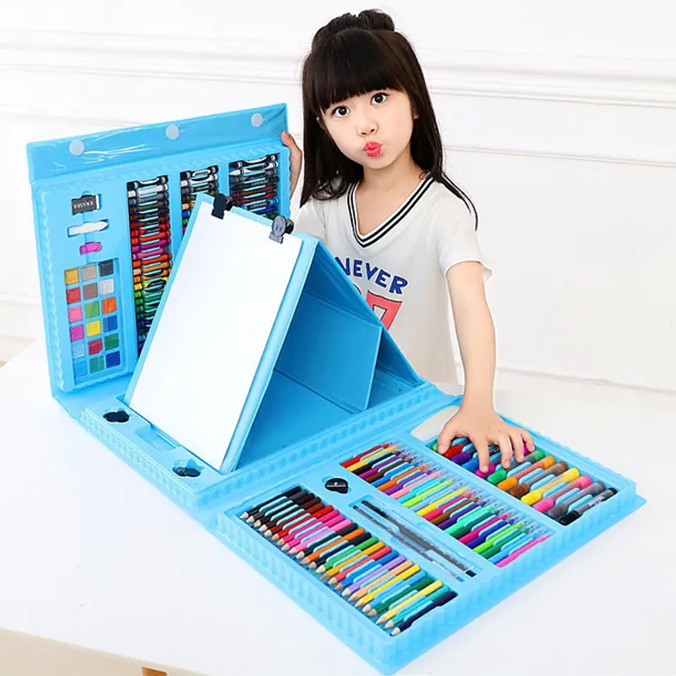 Kit De Dibujo Y Pintura Maleta 208 Piezas Para Niños 9