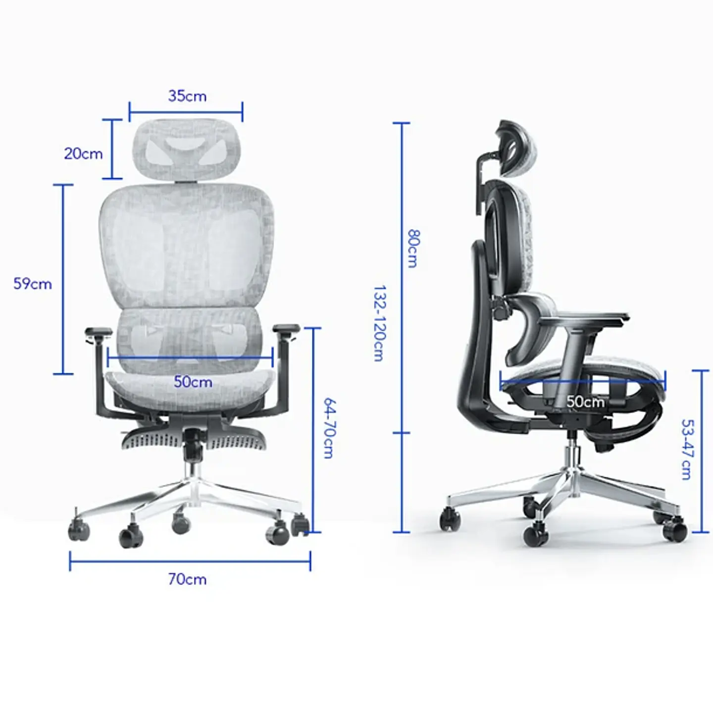 Silla Oficina Élite Ergonómica Soporte Lumbar Cervical Ajustable 10