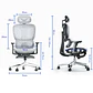 Silla Oficina Élite Ergonómica Soporte Lumbar Cervical Ajustable - Miniatura 10