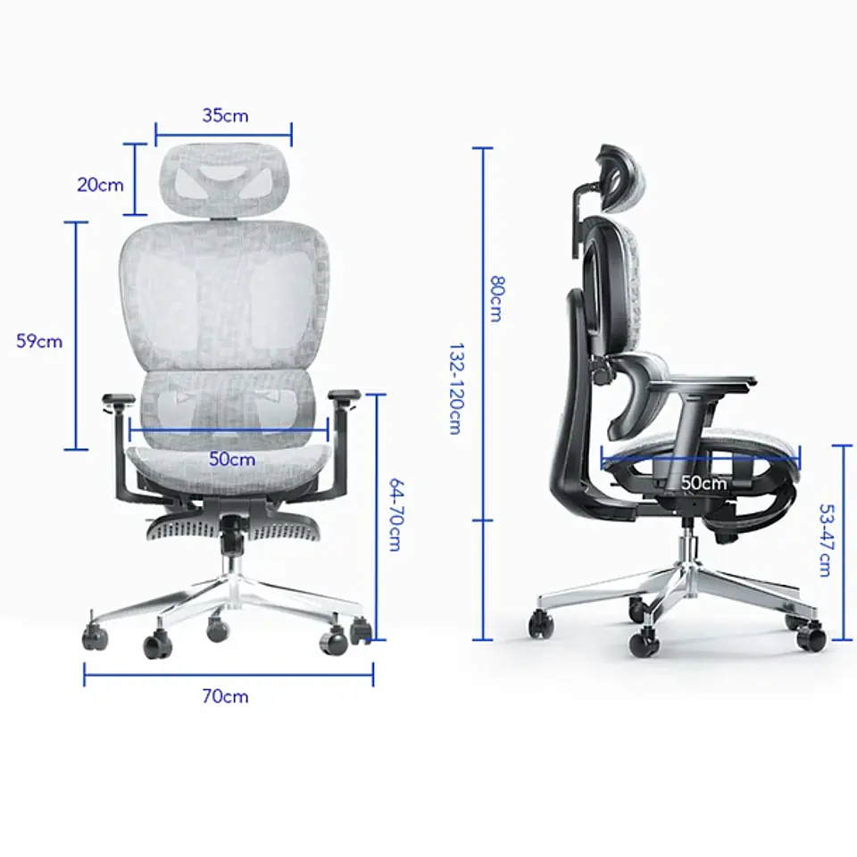 Silla Oficina Élite Ergonómica Soporte Lumbar Cervical Ajustable 10