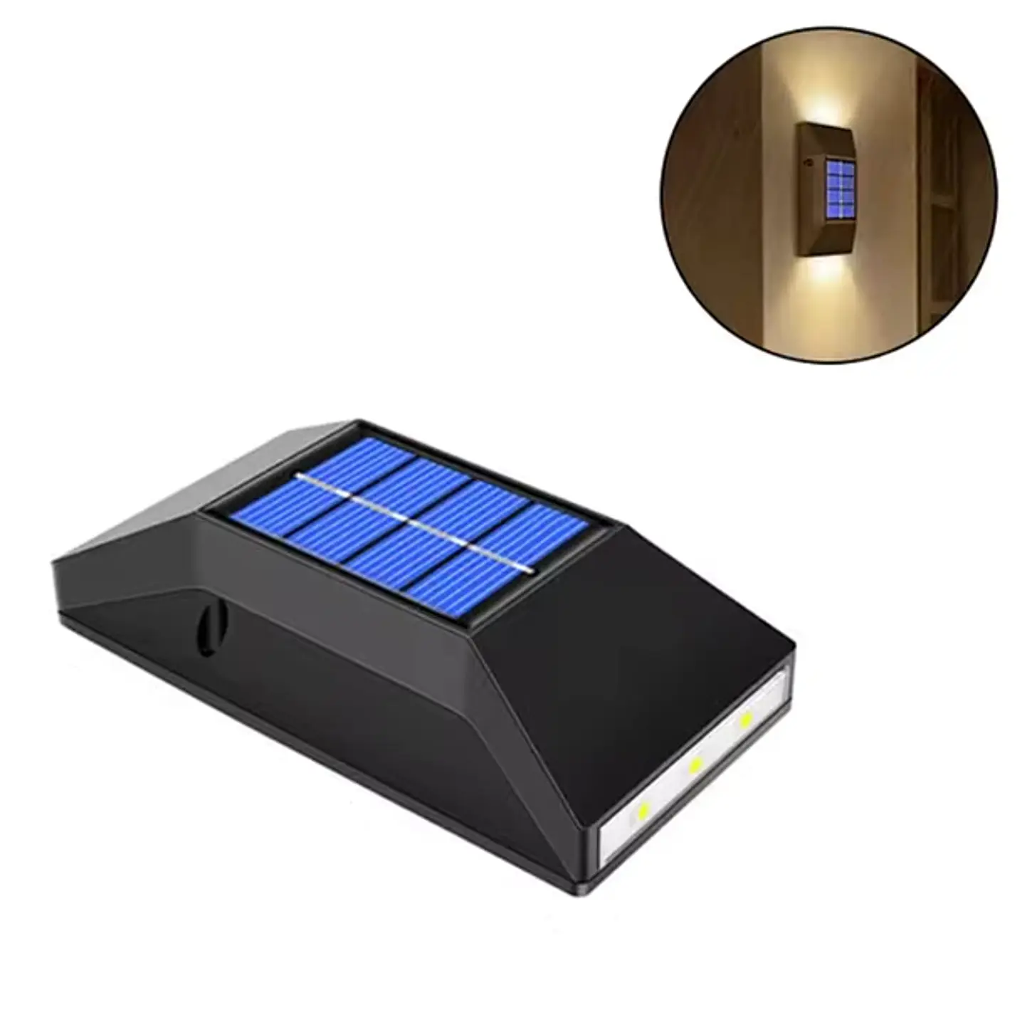 PACK 4 Foco Led Luz Cálida Panel Solar Para Paredes Exterior 1