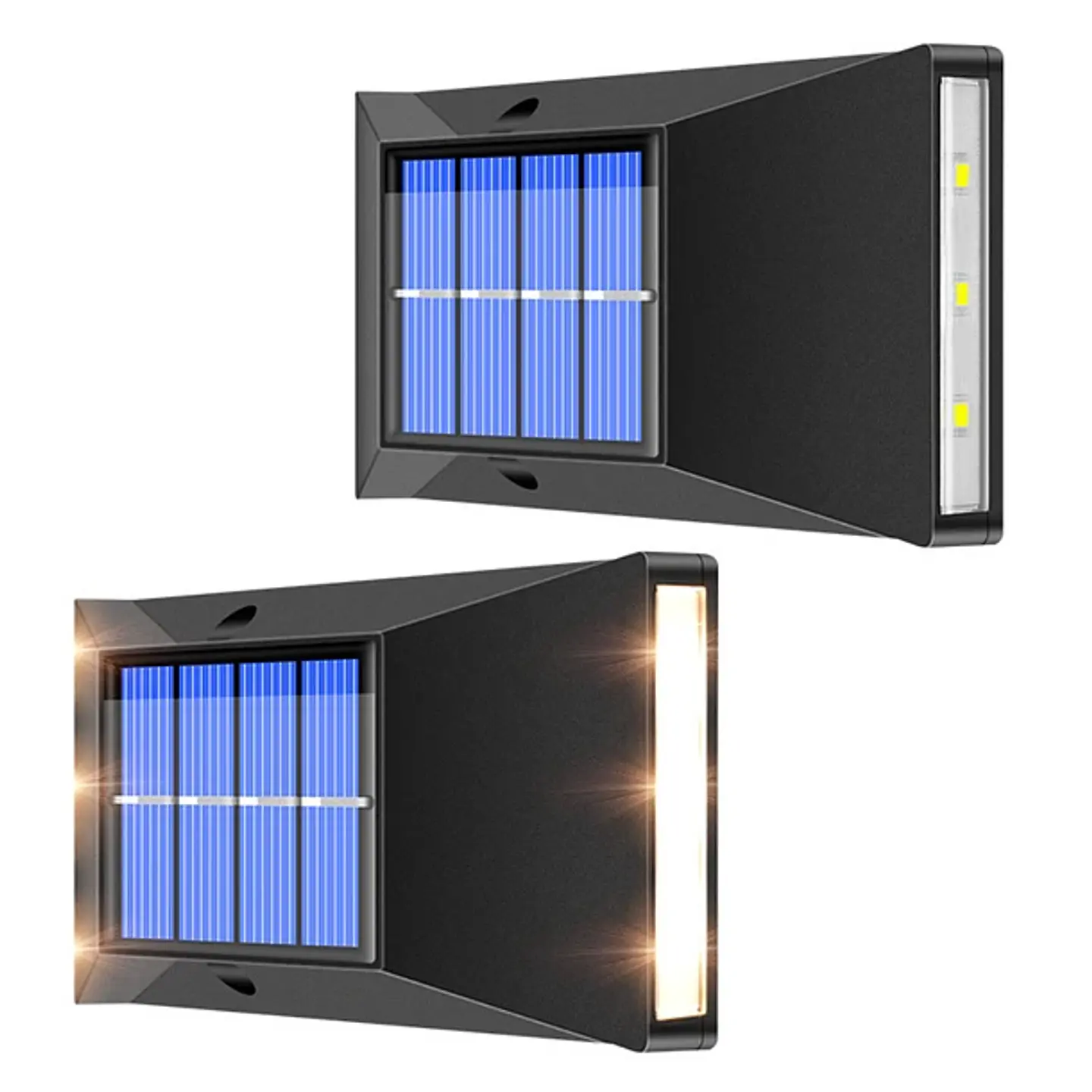 PACK 4 Foco Led Luz Cálida Panel Solar Para Paredes Exterior 5