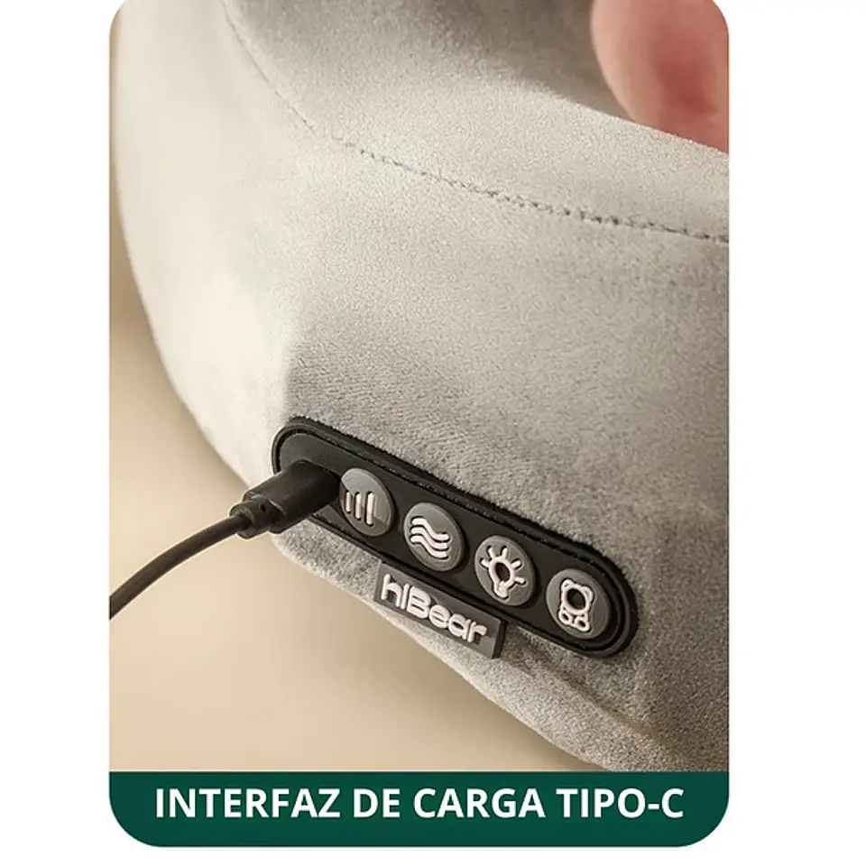 Almohada Viajera Masajeadora Cojín de Cuello Eléctrico USB 7