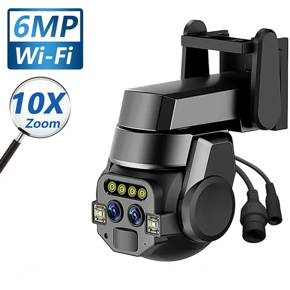 Cámara De Vigilancia Exterior Doble Lente Wifi 6MP Zoom 10x 1