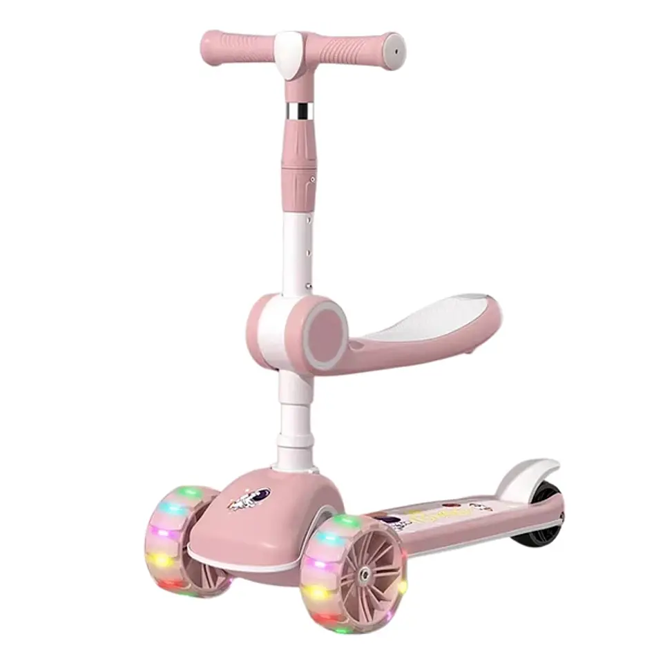 Scooter Monopatín 3 Ruedas Led Musical Plegable Niños Regulable 1