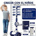 Scooter Monopatín 3 Ruedas Led Musical Plegable Niños Regulable 13