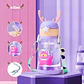 Botella De Agua Para Niños Con Bombilla Kawaii Ciervo 600ml - Miniatura 3
