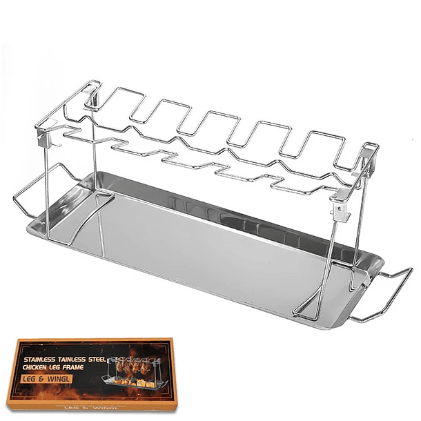 Soporte Parrilla Para Asar Alas Piernas Pollo Ahumador Horno 1
