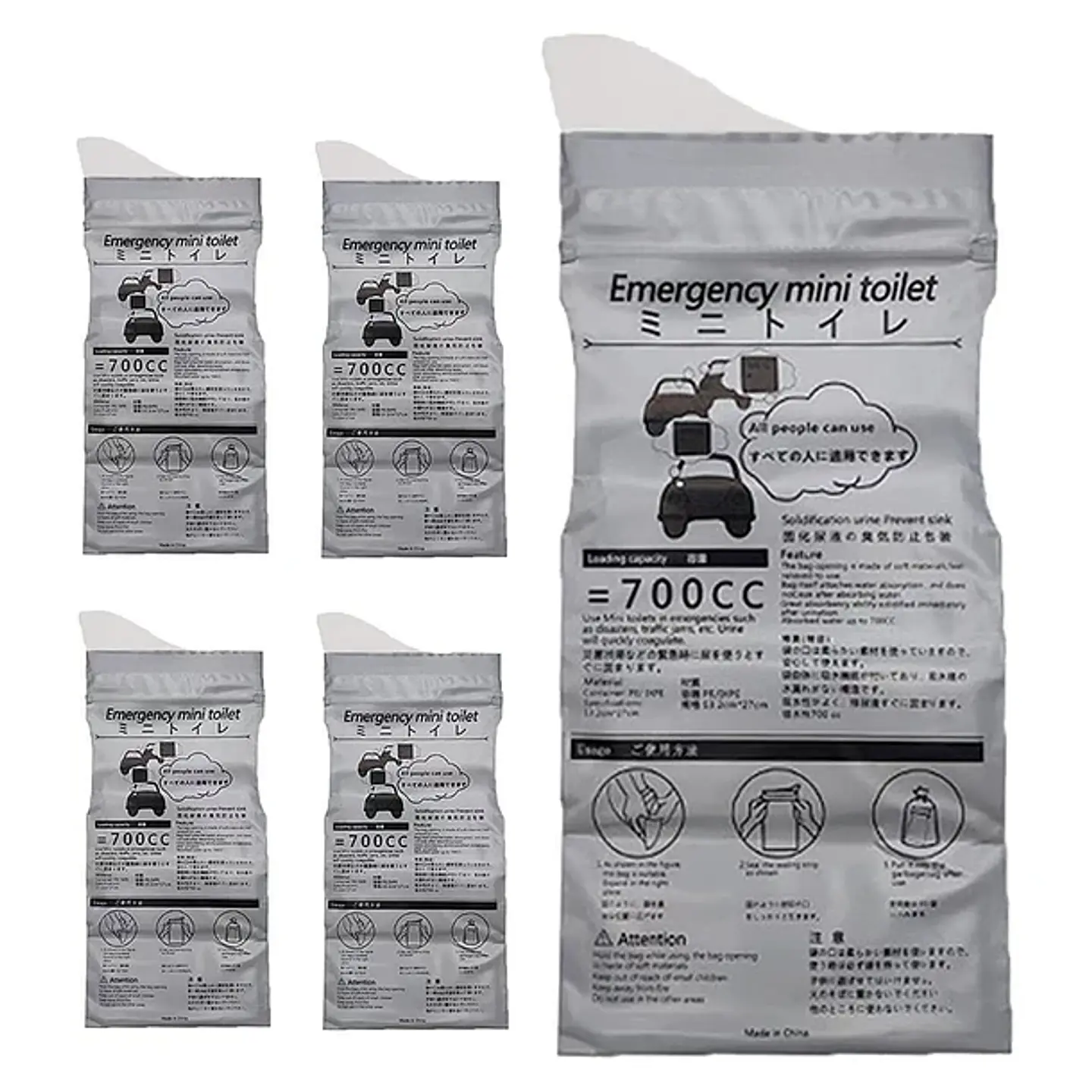Pack 10 Bolsa Para Orinar Vómito Desechable Viajes 700 ml 4