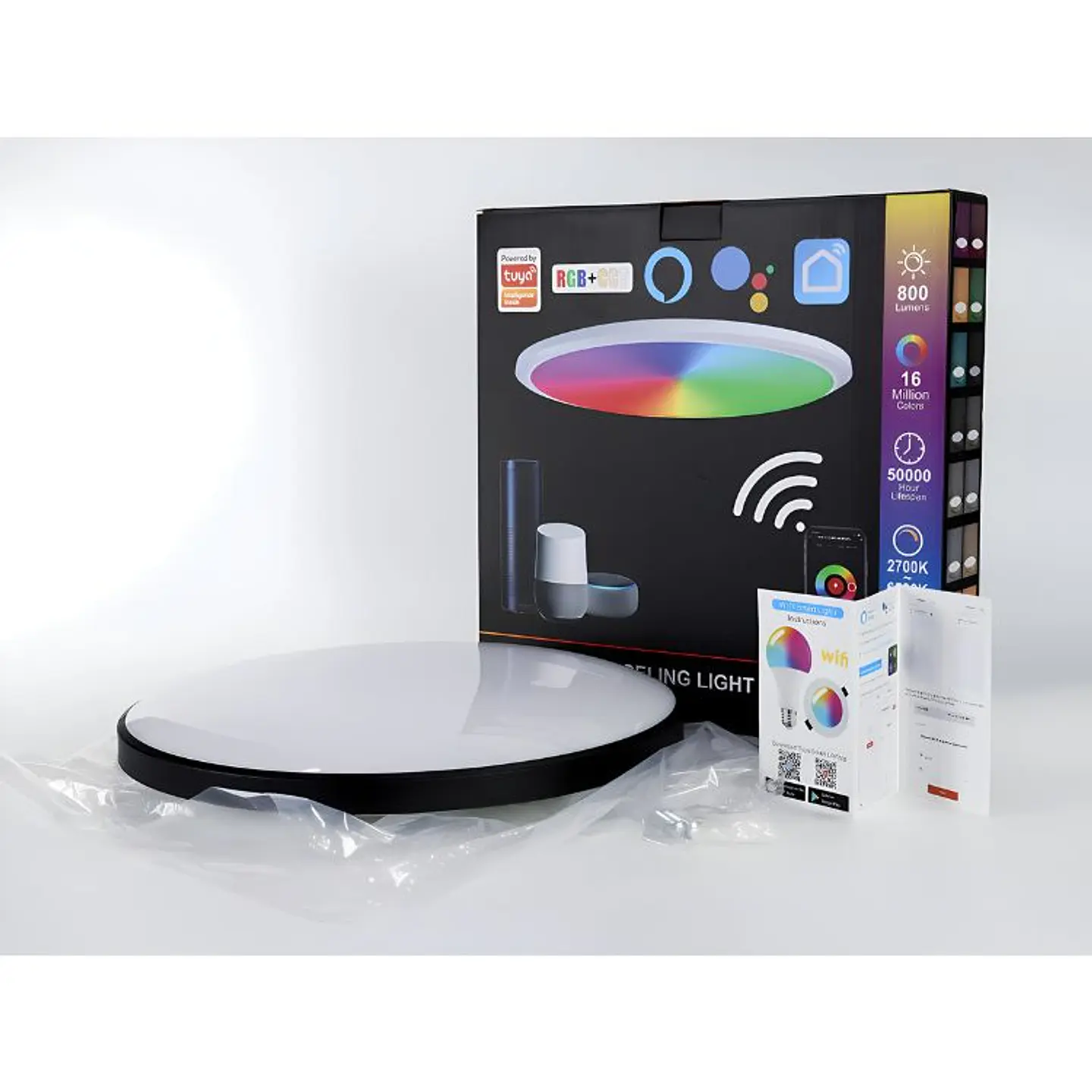 Lampara LED RGB De Techo 24w Moderna - WIFI + control 4