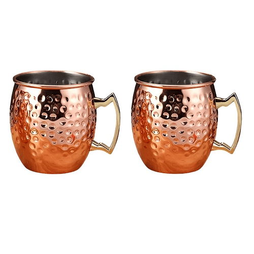 Pack 2 Tazas De Cobre Para Bebidas De Moscow Mule 500ml