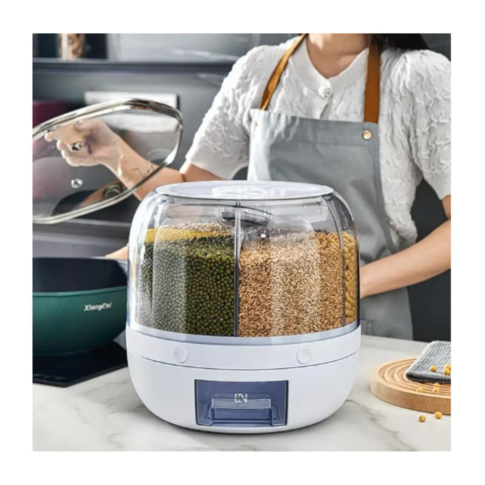 Dispensador De Granos Rotatorio Organizador Para Cocina 3