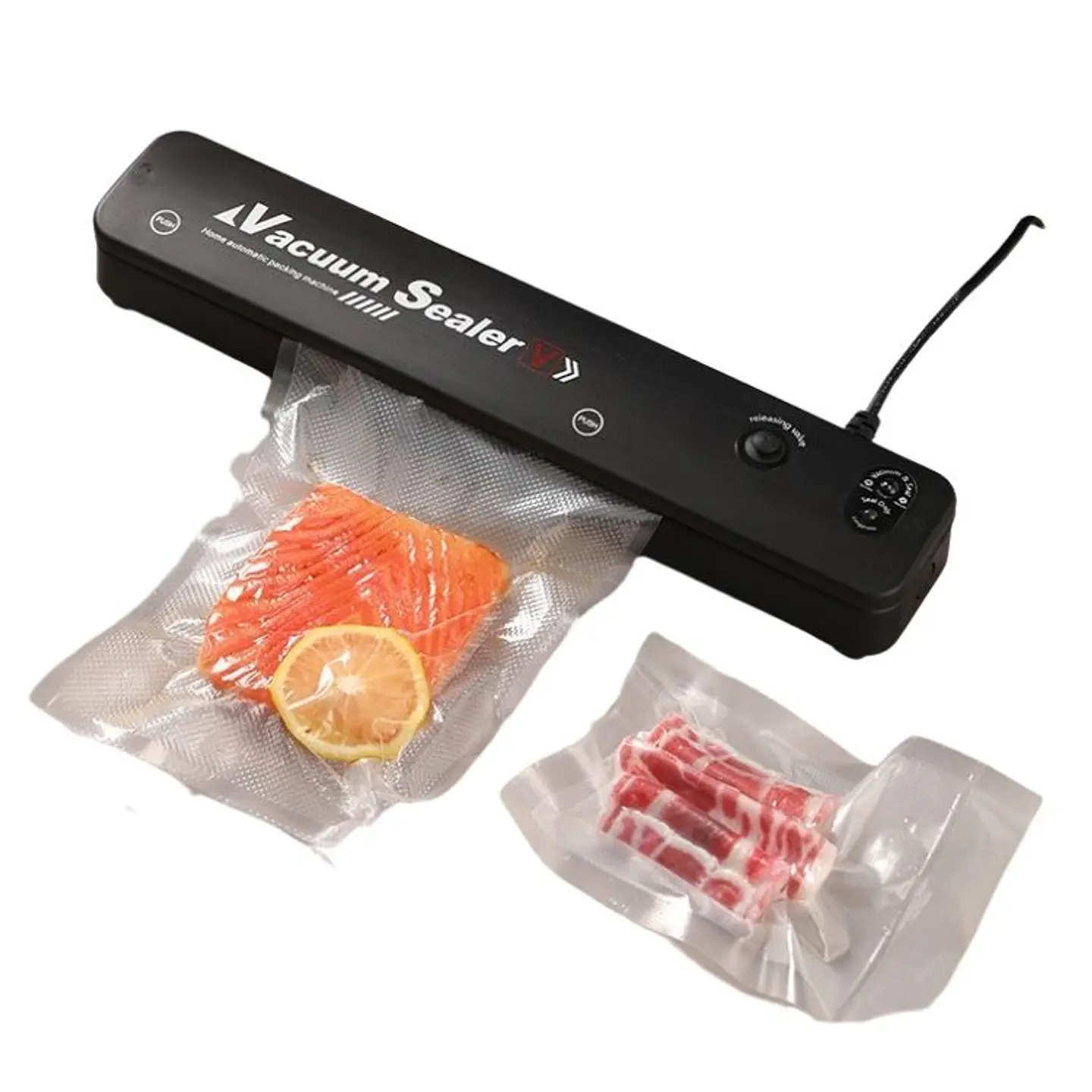 Máquina Selladora Al Vacío Alimentos Sellador Negro  1
