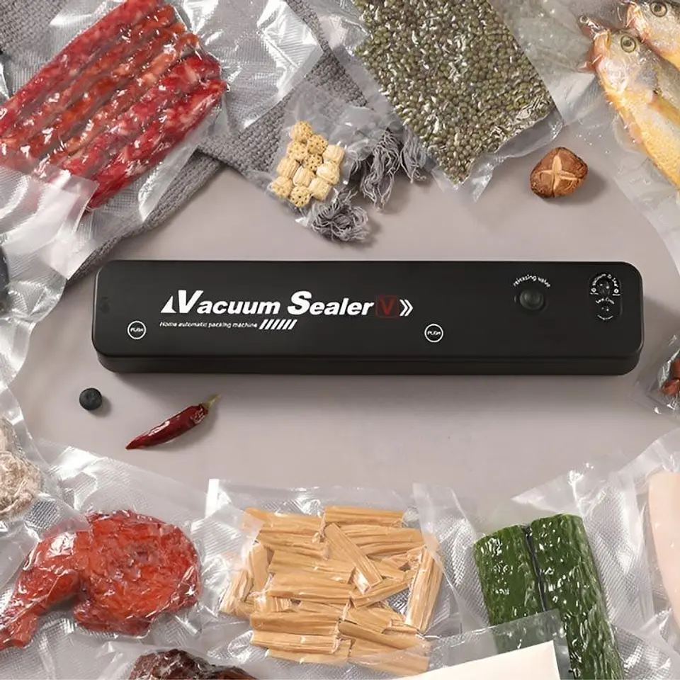 Máquina Selladora Al Vacío Alimentos Sellador Negro  4