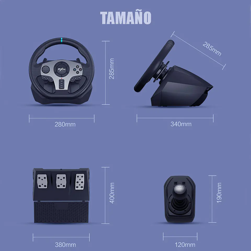 Volante Palanca Y Pedales Videojuegos Pxn V9 Ps4 Xbox PC (Reacondicionado) 4