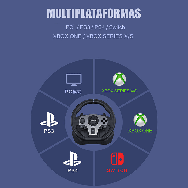 Volante Palanca Y Pedales Videojuegos Pxn V9 Ps4 Xbox PC (Reacondicionado) 3