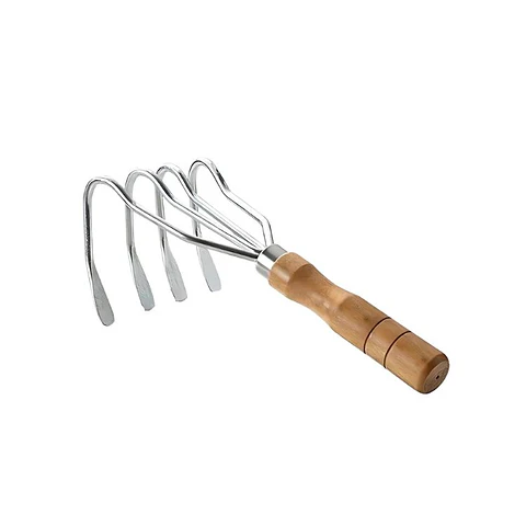 Rastrillo de 4 Dientes Mango Ergonómico Acero Inoxidable