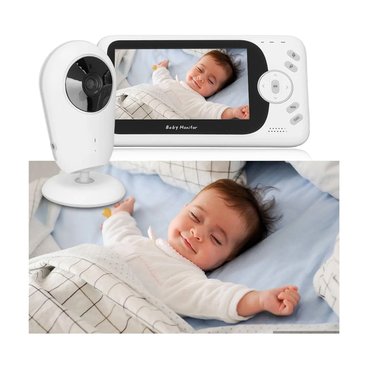 Camara Monitor De Vídeo Para Bebés, Portatil Con Musica 3