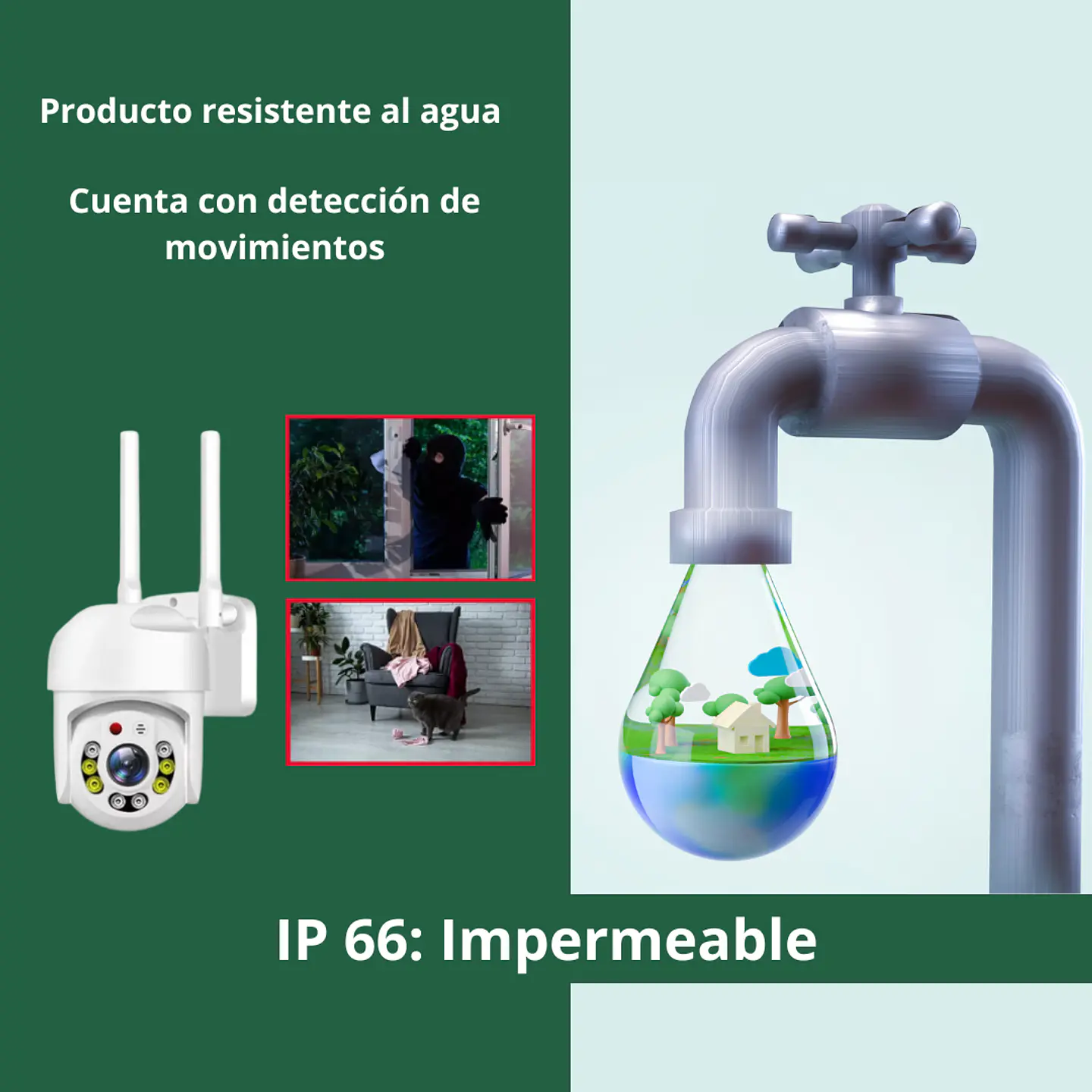 Camara Ptz Seguridad Smart Hd Wi-fi 360 Exterior Interior 3