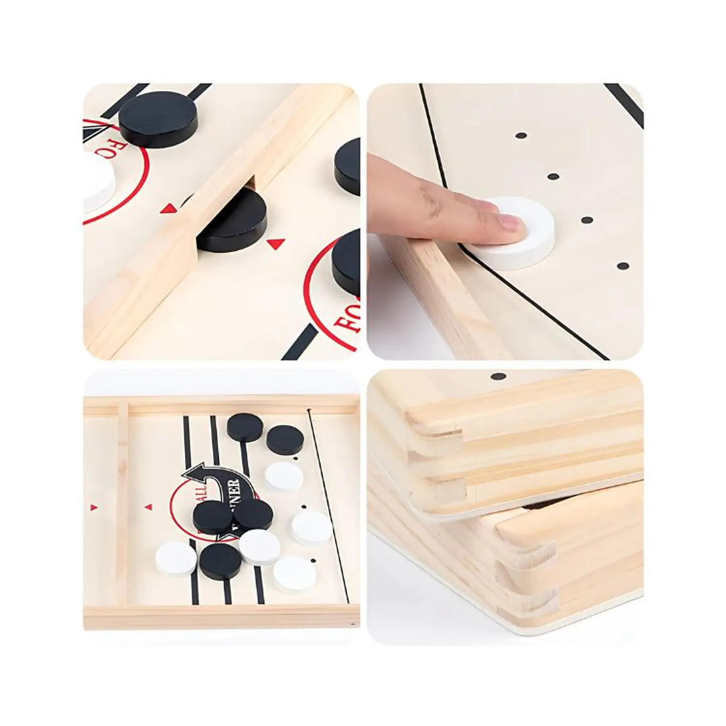 Juego De Hockey De Mesa Tablero De Madera Didactico 4