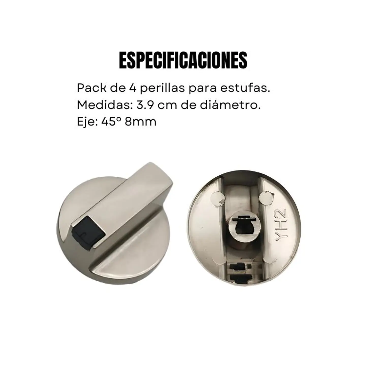 Pack 4 Perillas De Hornos Cocina 8mm 4