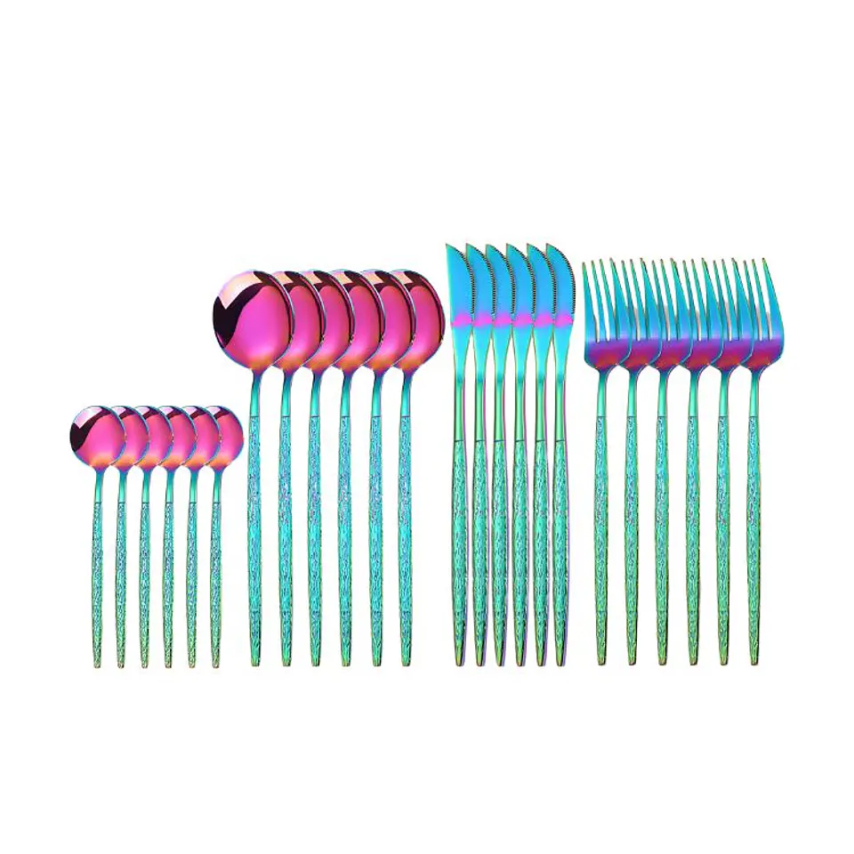 Set Cubiertos De Mesa Tornasol Acero Inoxidable 24 Piezas 1
