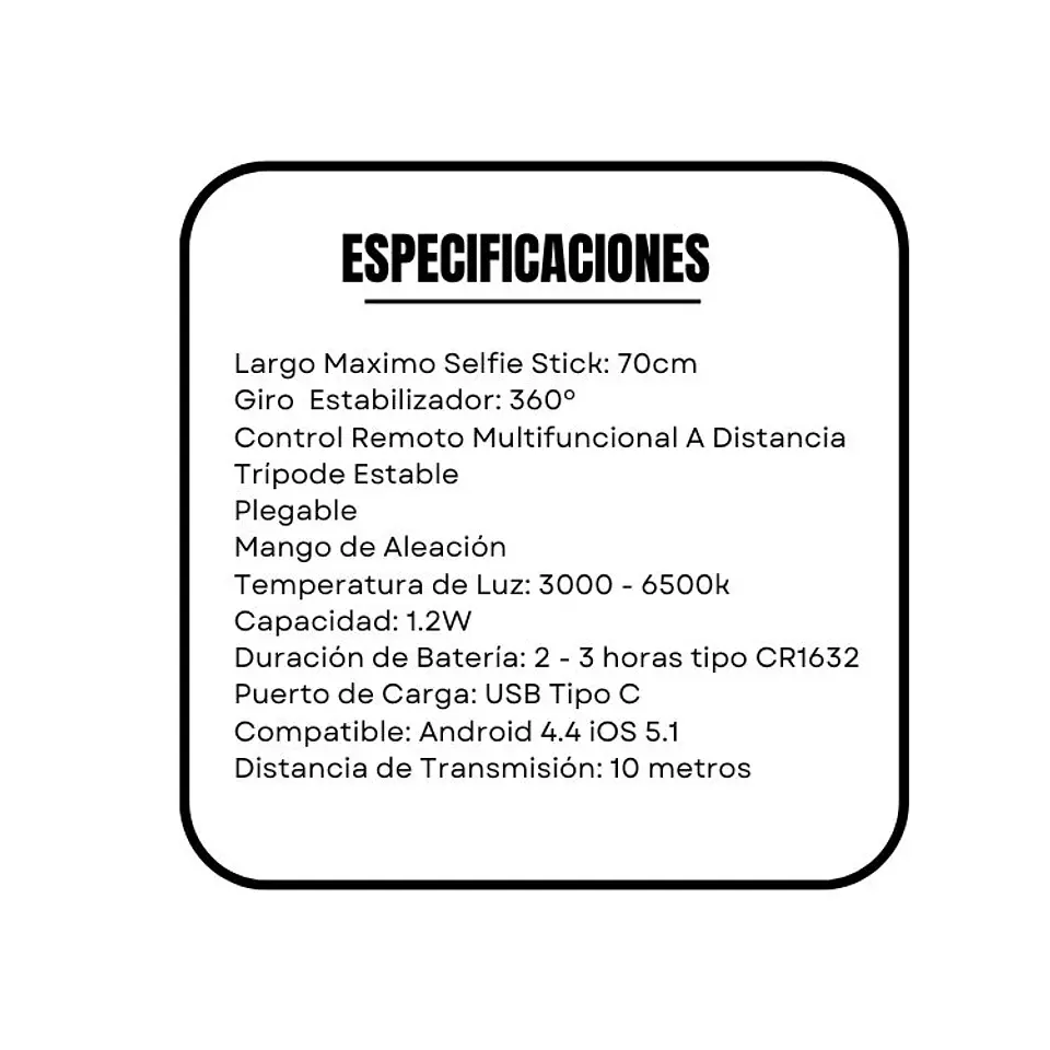 Estabilizador Soporte Para Teléfono Celular Selfie Stick Tripode 6