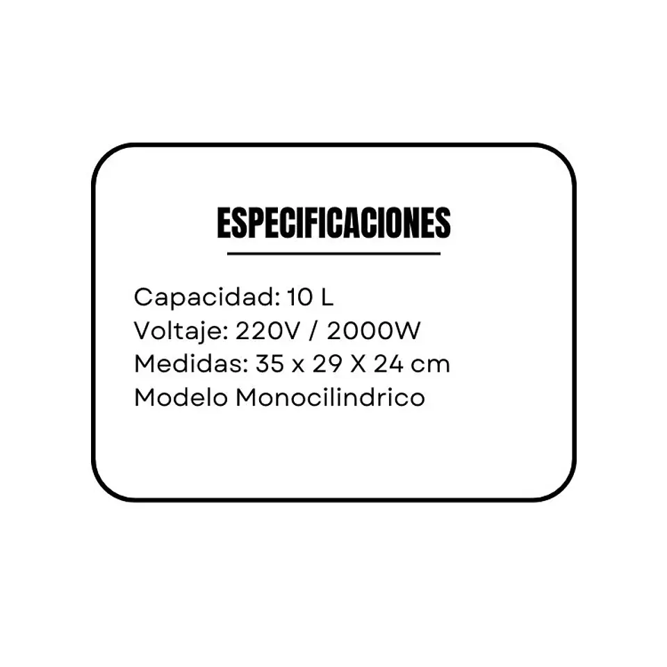 Freidora De Aceite Eléctrica Moderna 10ltrs Monocilindrico 6