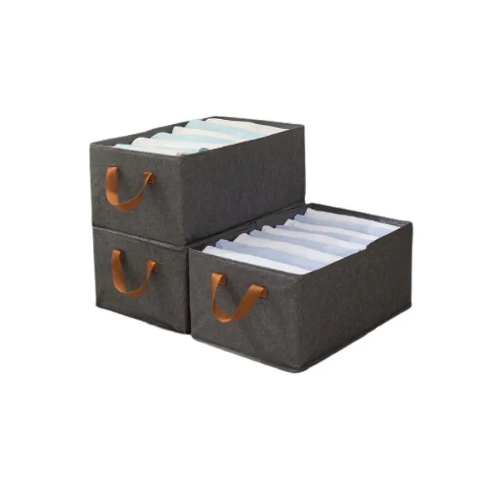 Pack 3 Cestas Organizadora Almacenamiento De Ropa Hogar 1