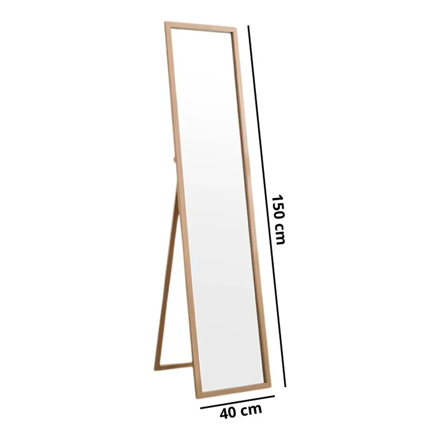 Espejo Cuerpo Entero 150x40cm Base Plegable Estilo Japones 2