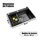Lavaplatos Mate Acero Inoxidable 44x28 Encastre - Miniatura 2