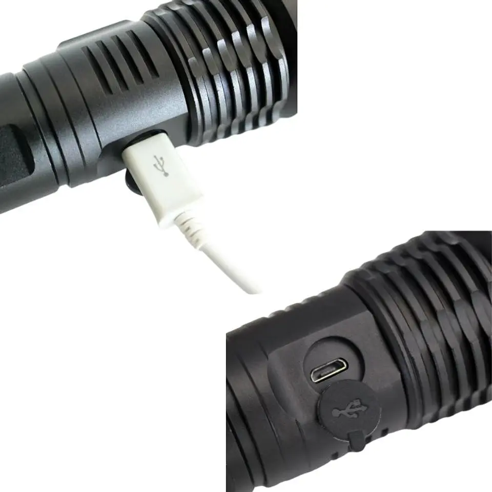 Linterna Led 50W Tactica Recargable Usb 5