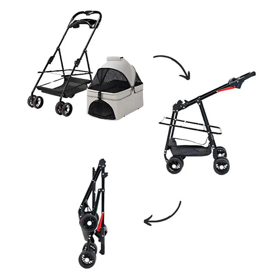 Coche Para Mascotas Raza Pequeña Plegable 20kg 4