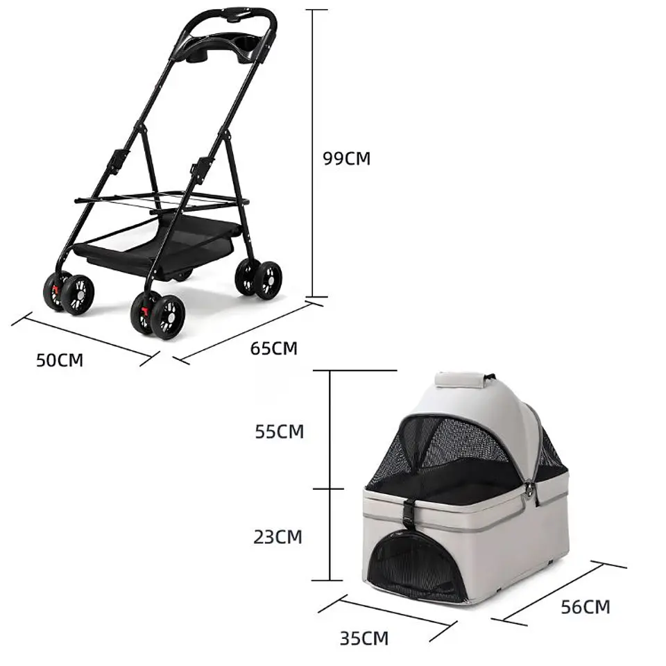 Coche Para Mascotas Raza Pequeña Plegable 20kg 5