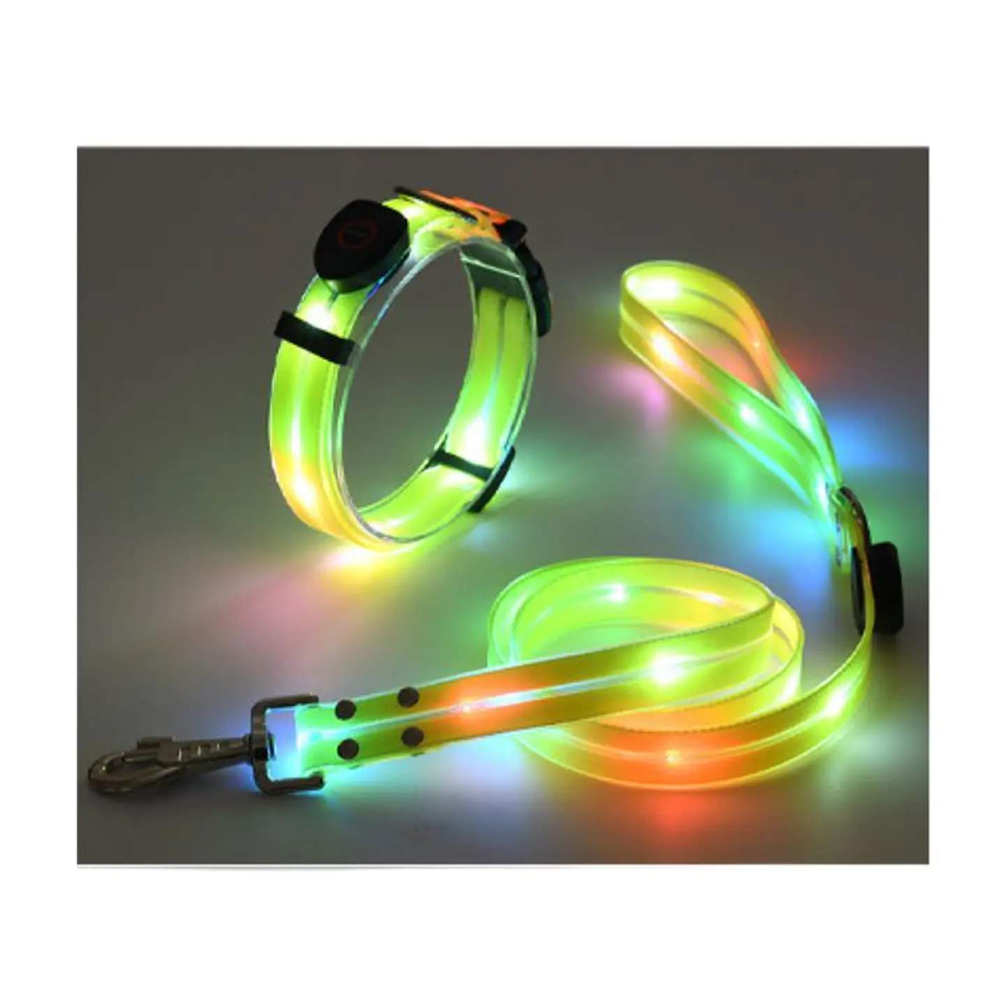 Correa + Collar Con Luces LED Impermeable 7