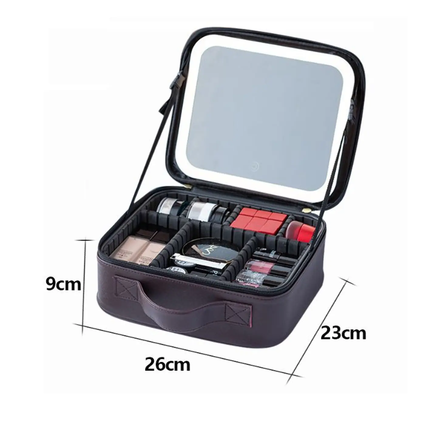 Cosmetiquero Con Espejo Luz Led Compartimientos 2