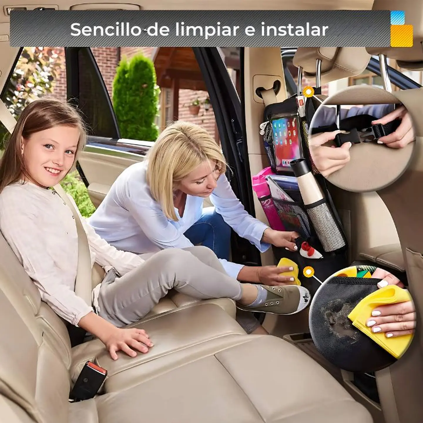 Pack 2 Bolsas de Almacenamiento Para Respaldo Auto 3