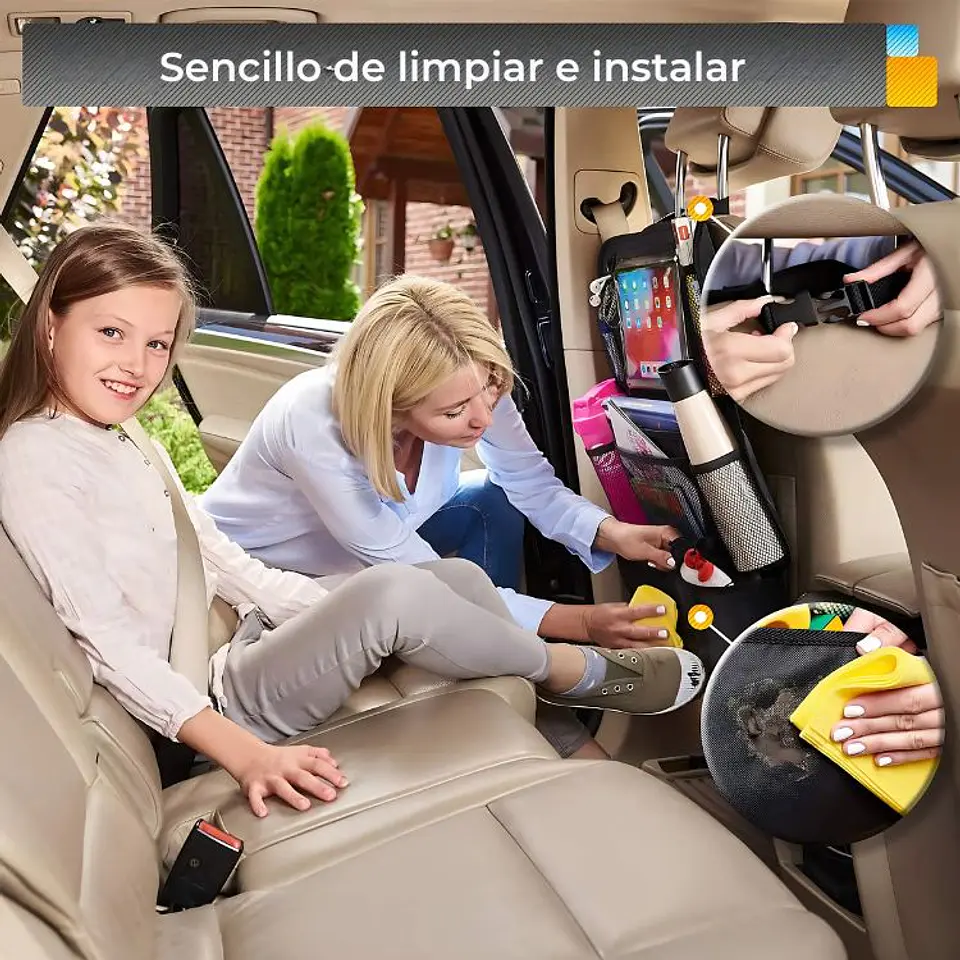 Pack 2 Bolsas de Almacenamiento Para Respaldo Auto 3